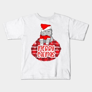 Merry Catmas - Funny Christmas With Cats Kids T-Shirt
